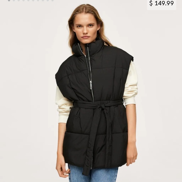 NWT Mango Tangana Quilted Gilet, Black Size XS - Picture 2 of 16